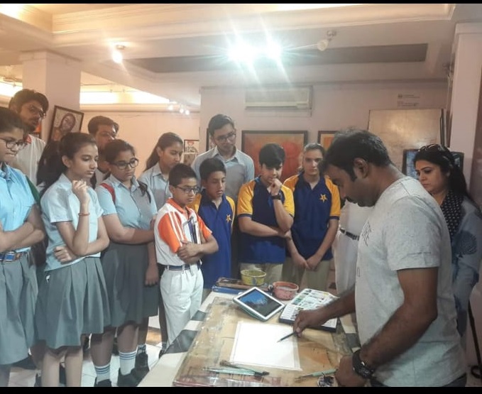 Sanskar School students attend Live demo at Kalaneri Art Gallery 